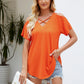 Cold Shoulder Tops for Women Summer Shirts V Neck Criss Cross Tops Sexy Blouse, Solid Color S-XXL