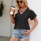 Cold Shoulder Tops for Women Summer Shirts V Neck Criss Cross Tops Sexy Blouse, Solid Color S-XXL
