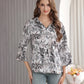 Women's Floral Printed Button Down Shirt with 3/4 Sleeves
