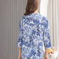 Women's Floral Printed Button Down Shirt with 3/4 Sleeves