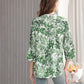 Women's Floral Printed Button Down Shirt with 3/4 Sleeves