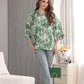 Women's Floral Printed Button Down Shirt with 3/4 Sleeves