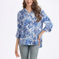 Women's Floral Printed Button Down Shirt with 3/4 Sleeves