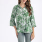 Women's Floral Printed Button Down Shirt with 3/4 Sleeves