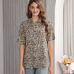 Women's Short Sleeve Button Down Shirt with Colorful Leopard Print