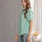 Women's Short Sleeve Button Down Shirt with Colorful Leopard Print