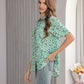 Women's Short Sleeve Button Down Shirt with Colorful Leopard Print