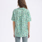 Women's Short Sleeve Button Down Shirt with Colorful Leopard Print