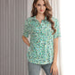 Women's Short Sleeve Button Down Shirt with Colorful Leopard Print