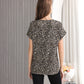 Women's Short-Sleeve Tunic Top with Distinctive Leopard Print