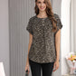 Women's Short-Sleeve Tunic Top with Distinctive Leopard Print