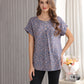 Women's Short-Sleeve Tunic Top with Distinctive Leopard Print