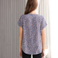 Women's Short-Sleeve Tunic Top with Distinctive Leopard Print