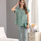 Women's Short-Sleeve Tunic Top with Distinctive Leopard Print
