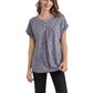 Women's Short-Sleeve Tunic Top with Distinctive Leopard Print