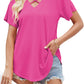 Cold Shoulder Tops for Women Summer Shirts V Neck Criss Cross Tops Sexy Blouse, Solid Color S-XXL