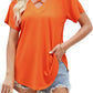Cold Shoulder Tops for Women Summer Shirts V Neck Criss Cross Tops Sexy Blouse, Solid Color S-XXL