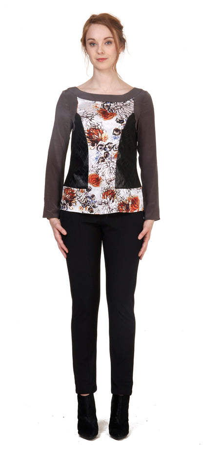 Vegan Leather Side Panel Top