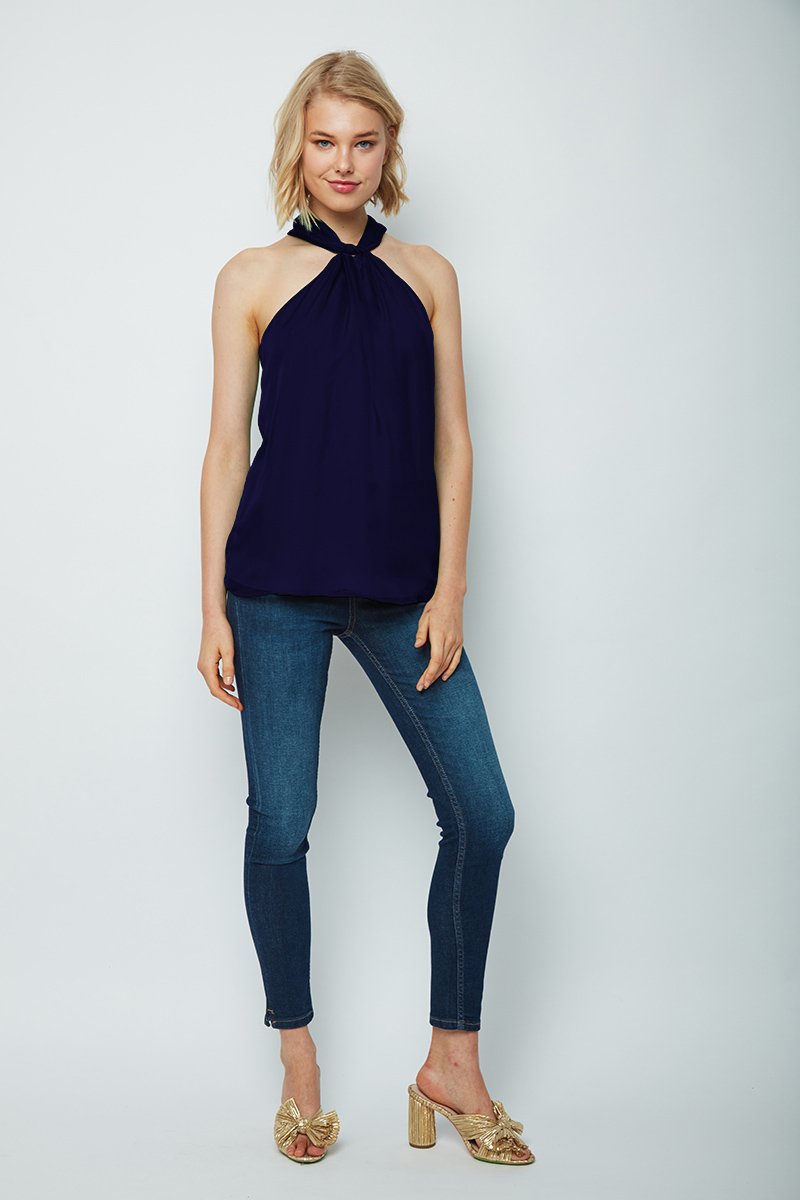 ' Twisted Neck Fallon Top