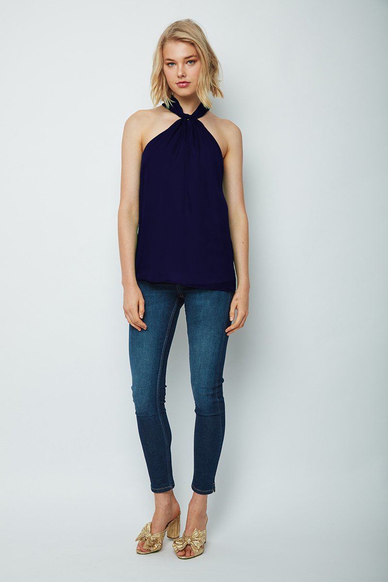 ' Twisted Neck Fallon Top