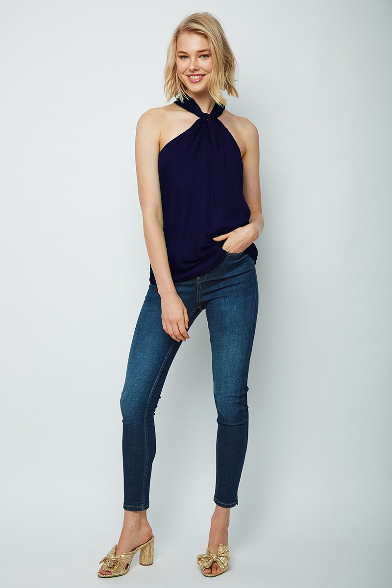 ' Twisted Neck Fallon Top