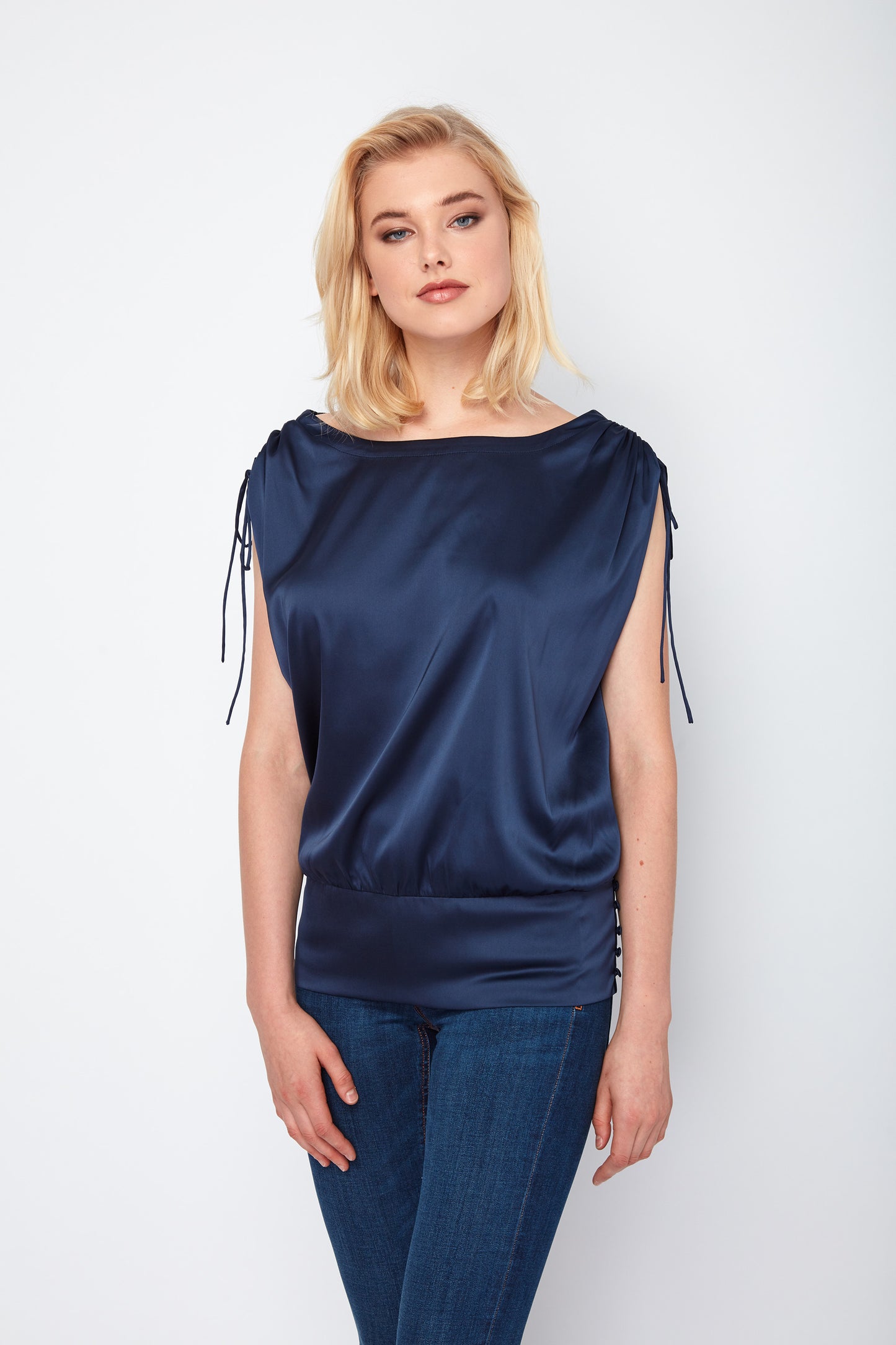 Totally Trendy Bini Jewel Neck Top