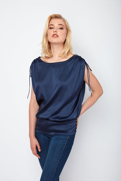 Totally Trendy Bini Jewel Neck Top