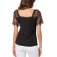 Unmatched Lace Sleeve Top