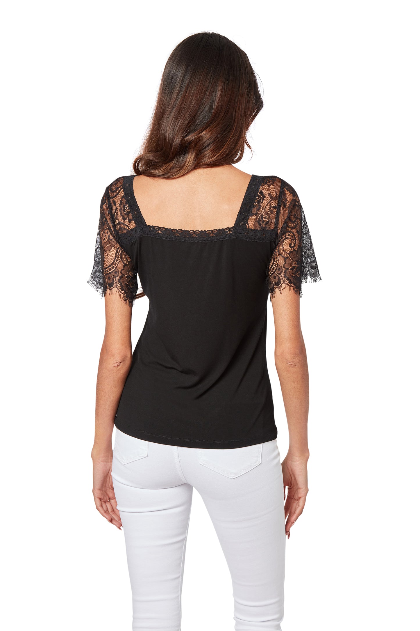 Unmatched Lace Sleeve Top