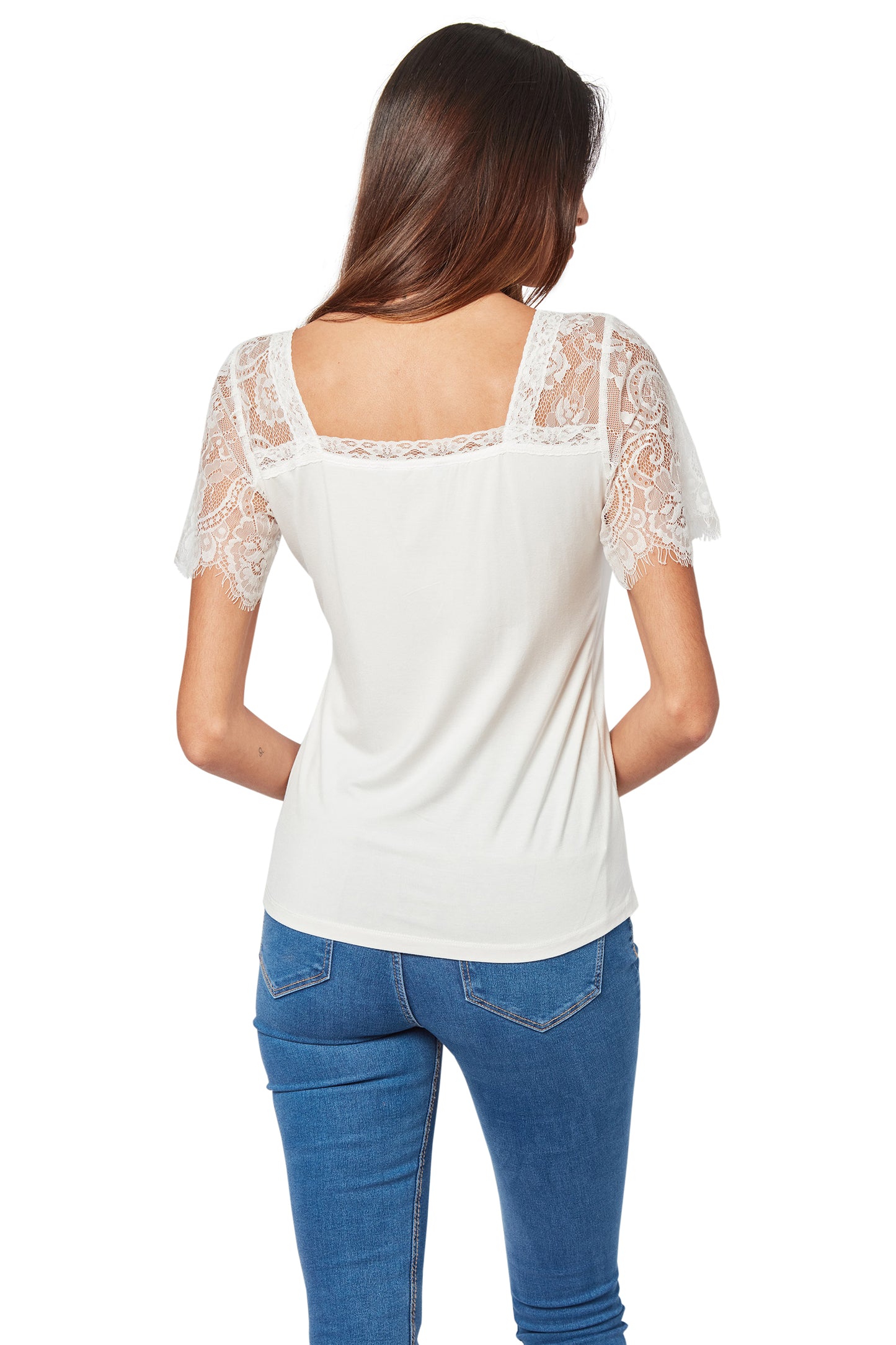 Unmatched Lace Sleeve Top