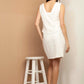 White Wonder Cindy + Johnny Astrid Triangle Lace Sleeveless Dress