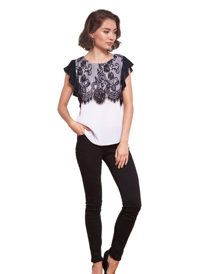 My Spot Makenna Lace Overlay Top