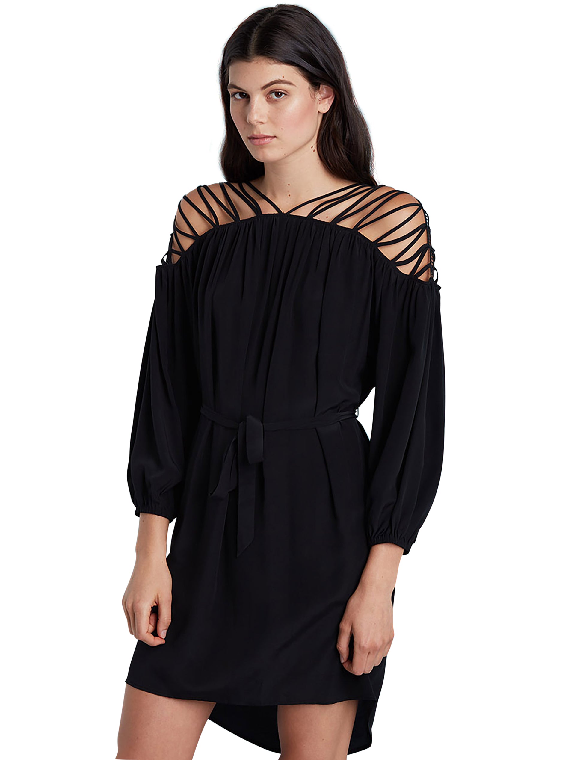 Stay Sexy Caged Strap Shoulder Norah Dress . Black / S Stay Sexy Caged Strap Shoulder Norah Dress . Black / S
