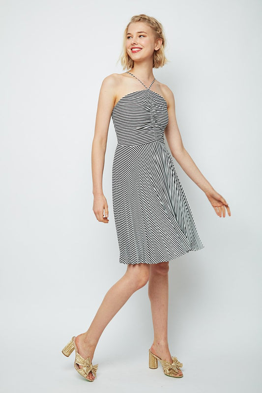 Sunkissed Striped Halter Neck Megan Mini Dress