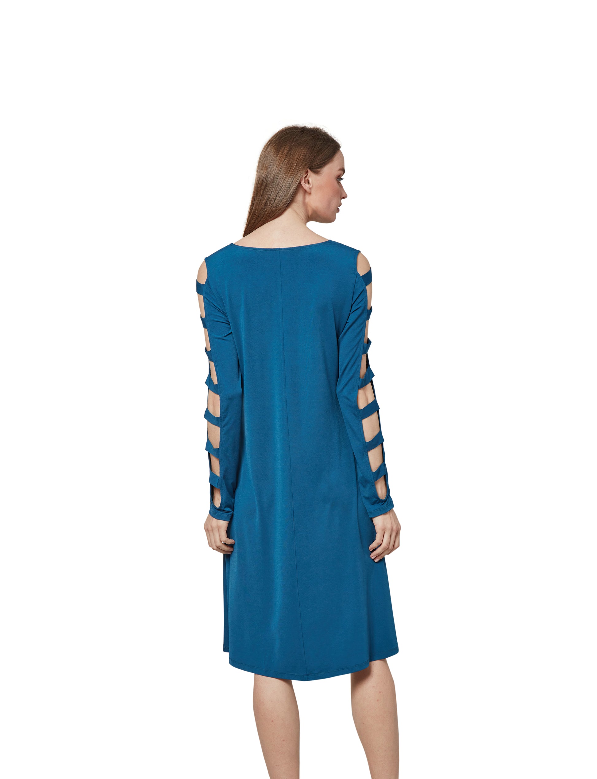 Pretty Distraction Ladder Sleeve Midi Dress XL / Teal Pretty Distraction Ladder Sleeve Midi Dress XL / Teal