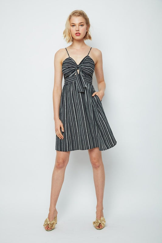 Promise You Striped Tie-Front Chris Mini Dress