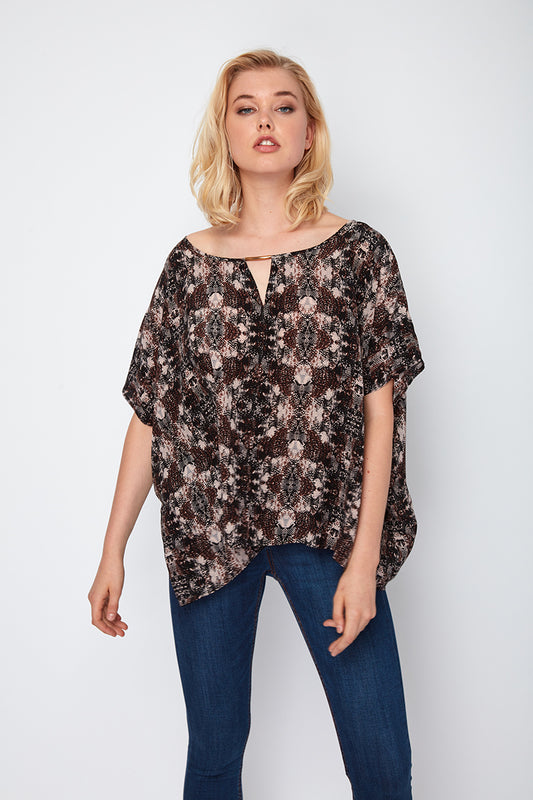 Storyteller Clara Silk Poncho Top