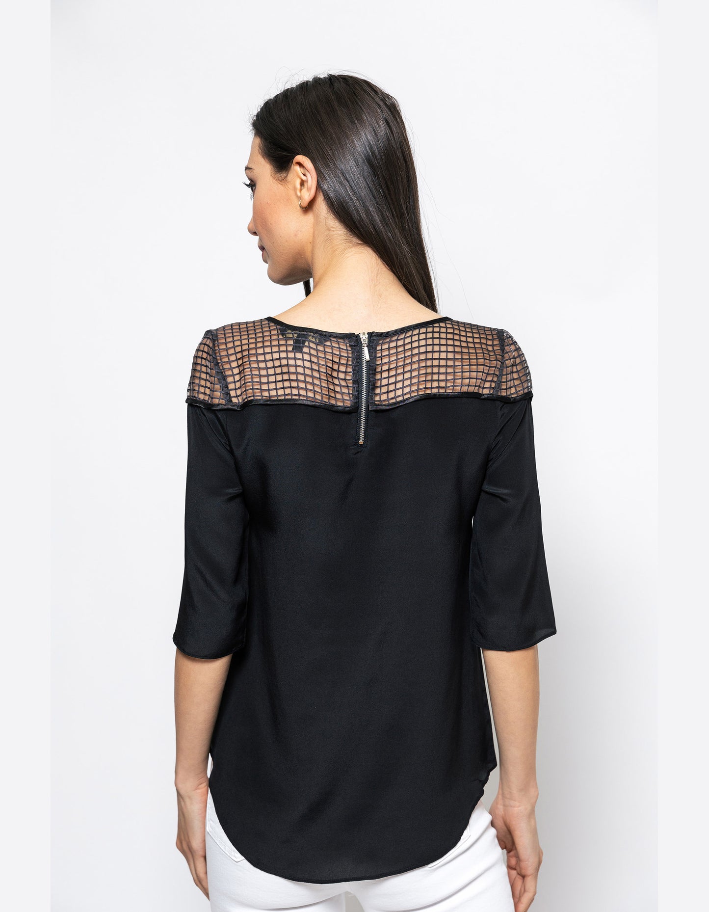 Someone Special Paulson Sheer Caged Silk Top