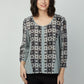 Elevated Chic Printed Hi-Lo Silk Top