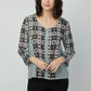 Elevated Chic Printed Hi-Lo Silk Top