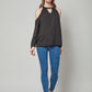 Long Sleeve Cold Shoulder Em Top