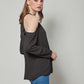 Long Sleeve Cold Shoulder Em Top