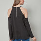 Long Sleeve Cold Shoulder Em Top