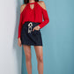 Long Sleeve Cold Shoulder Em Top