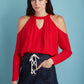 Long Sleeve Cold Shoulder Em Top