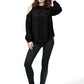 Fall/Winter Casual Long sleeve exposed Cold shoulder Beckie Top, Blouse for Women