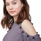 Fall/Winter Casual Long sleeve exposed Cold shoulder Beckie Top, Blouse for Women