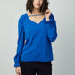 Women's  Fall/Winter V Neck Back Tie Dion Top- Long Sleeve, T-shirts, Blouse for Ladies