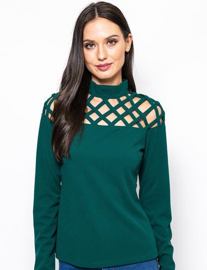 Truly Bold Caged Cut-out Maggie Blouse