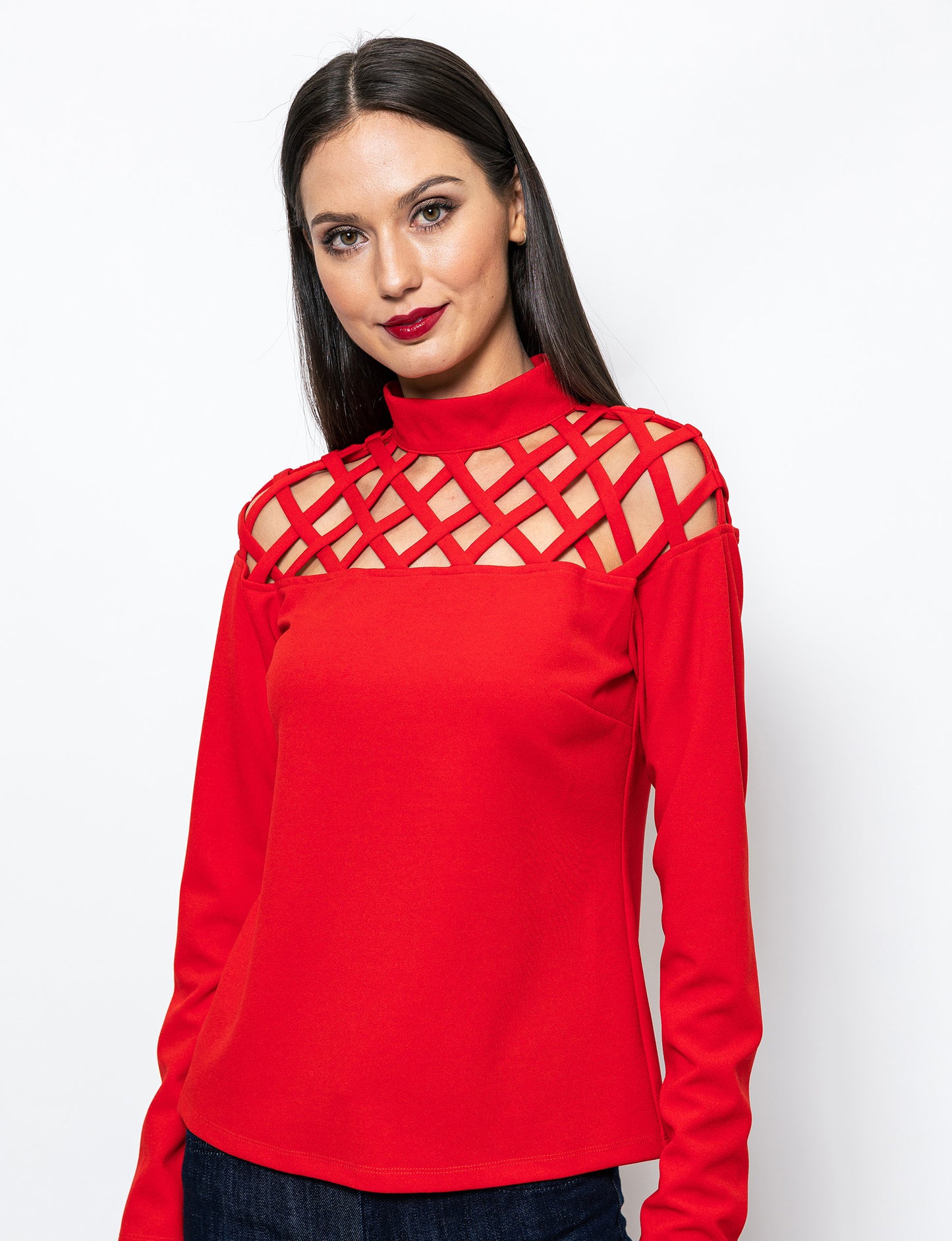 Truly Bold Caged Cut-out Maggie Blouse